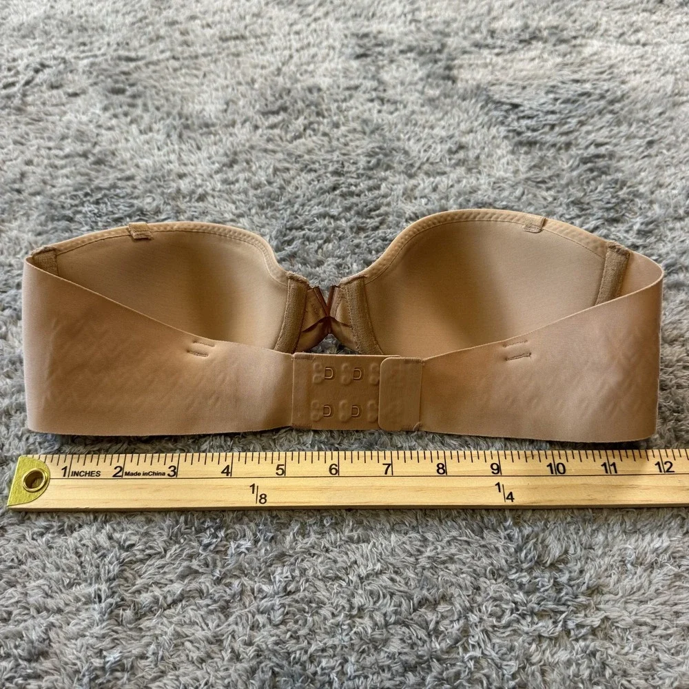 Victoria's Secret Multi-way Strapless Bra 32B Beige V-Hardware Padded Underwire